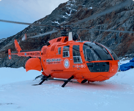 HeliUshuaia Bölkow BO-105 CBS5 helicopter on snow