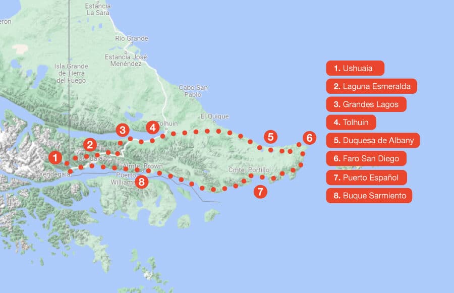 Original Mitre Peninsula route map