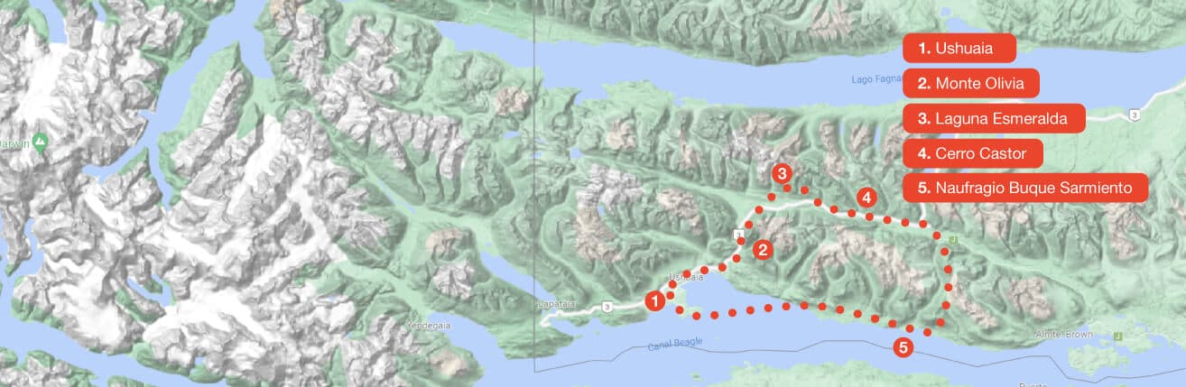 Original route map to the Sarmiento shipwreck
